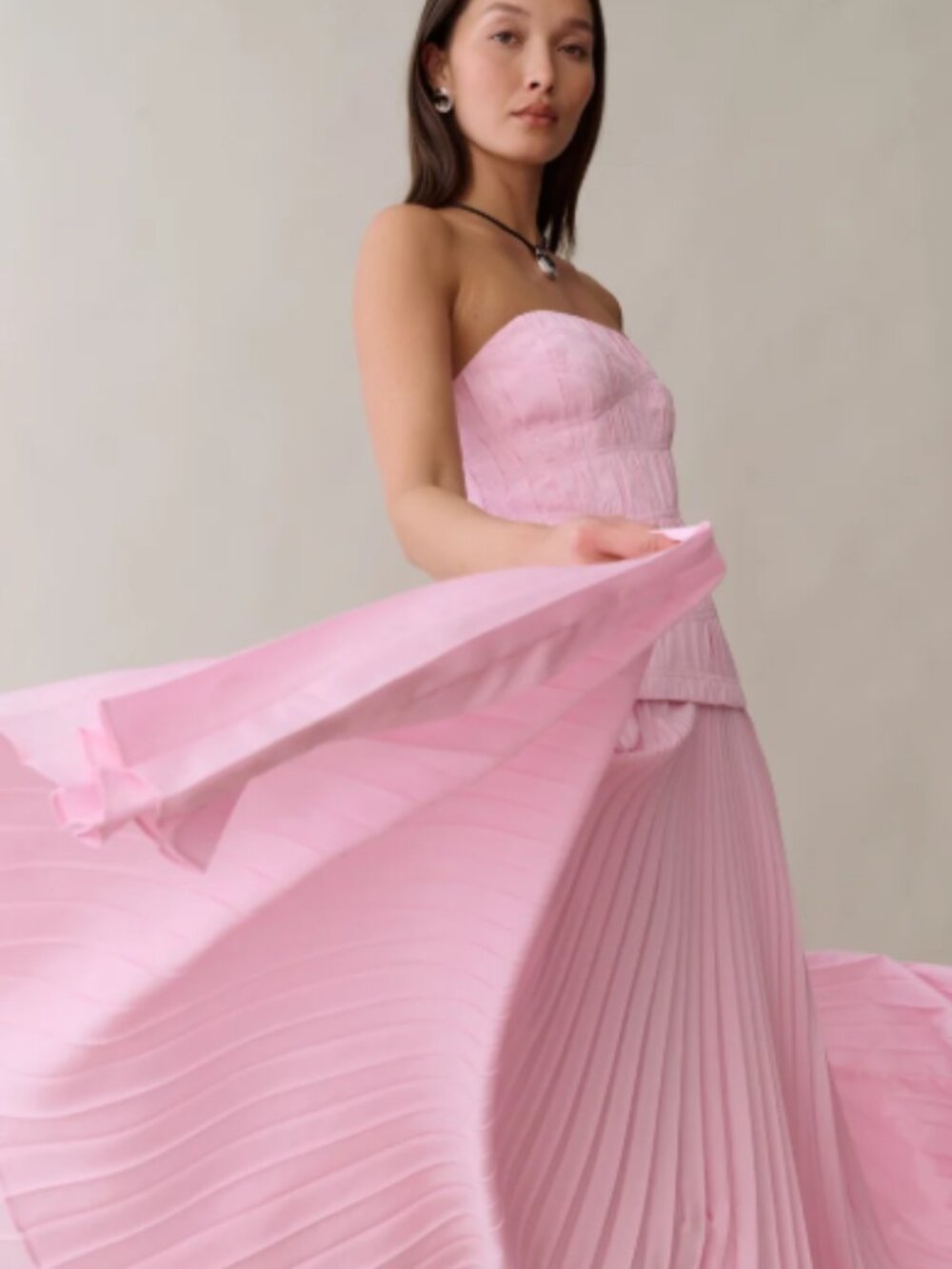 o.p.t. Ada Strapless Maxi Dress Pink S NWT